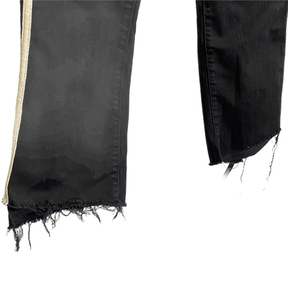 MOTHER Women's Jeans Insider Crop Step Fray Guilty Racer Black White Stripe 31 - Picture 5 of 6